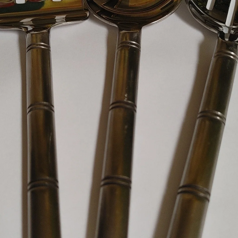 Pier 1 Stainless Steel Bamboo Design Serving Flatware